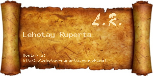 Lehotay Ruperta névjegykártya